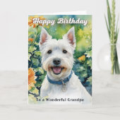 West Highland Terrier Opa Verjaardag Kaart (Voorkant)