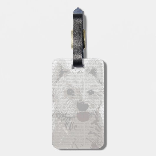 West Highland Terrier Plain Bagagelabel (Achterkant verticaal)