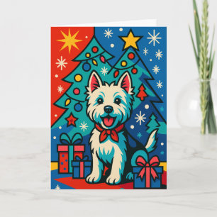 West Highland Terrier Pop Art Kerstkaart Kaart
