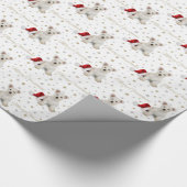 West Highland Terrier Puppy and Stars Kerstmis Cadeaupapier (Hoek)