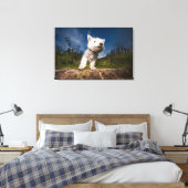 West Highland Terrier Puppy Canvas Afdruk (Insitu (Slaapkamer))