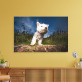 West Highland Terrier Puppy Canvas Afdruk (Insitu (Woonkamer))