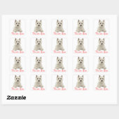 West Highland Terrier Puppy Dog Red Bedankt Vierkante Sticker (Vel)