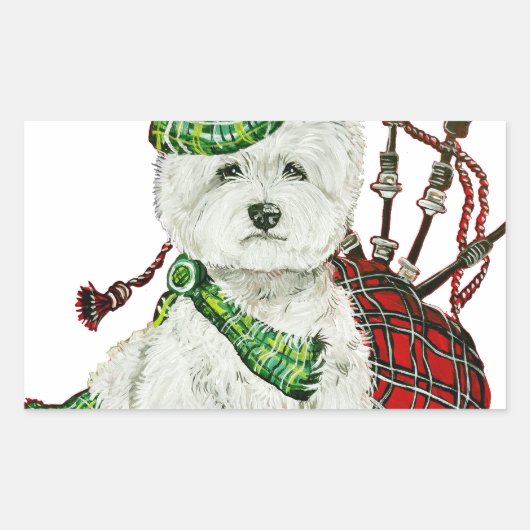 West Highland Terrier Rechthoekige Sticker (Voorkant)