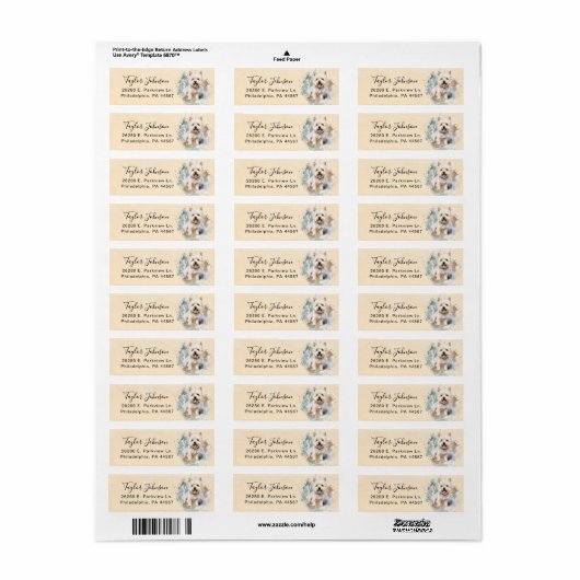 West Highland Terrier Return Address Label (Full Sheet)