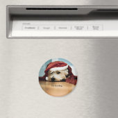 West Highland Terrier Santa Hat Kerstmis Website Magneet (Insitu (Vaatwasser))