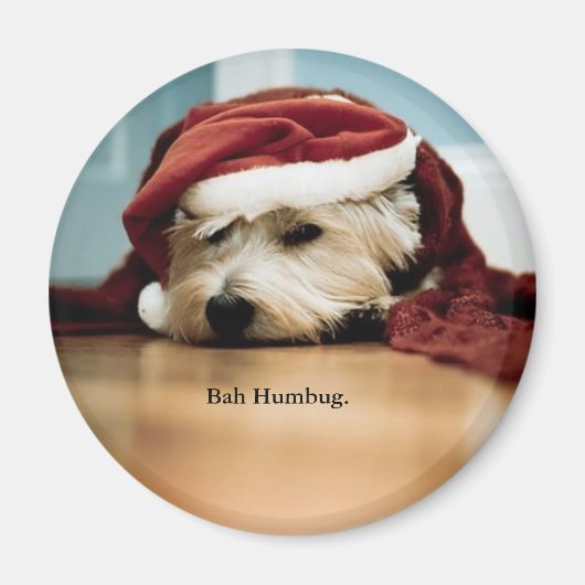 West Highland Terrier Santa Hat Kerstmis Website Magneet (Voorkant)