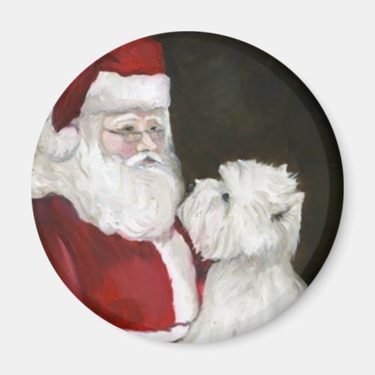 "West Highland Terrier & Santa" Magneet voor honde (Voorkant)