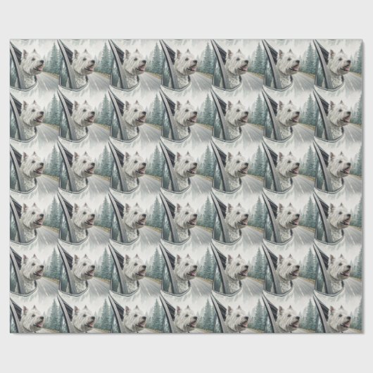 West Highland Terrier Scenic Road Trip Gift Wrap Cadeaupapier (Vlak)