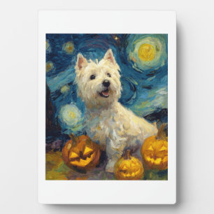 West Highland Terrier Schattige Hond Halloween Jac Fotoplaat