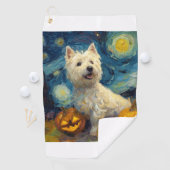 West Highland Terrier Schattige Hond Halloween Jac Golfhanddoek (Insitu)
