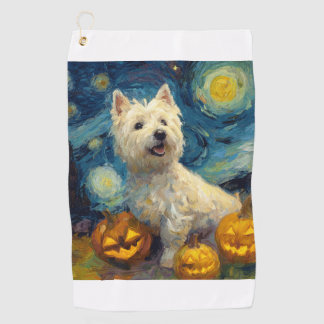 West Highland Terrier Schattige Hond Halloween Jac Golfhanddoek