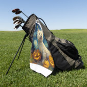 West Highland Terrier Schattige Hond Halloween Jac Golfhanddoek (Groen)