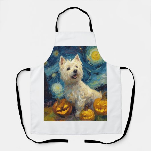 West Highland Terrier Schattige Hond Halloween Jac Schort (Voorkant)