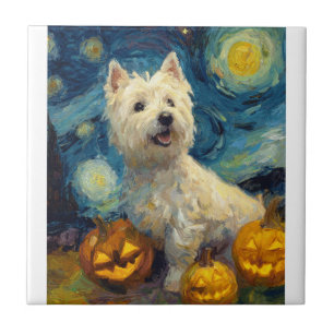West Highland Terrier Schattige Hond Halloween Jac Tegeltje