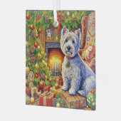 West Highland Terrier-sieraad Glas Ornament (Voorkant links)