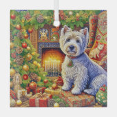 West Highland Terrier-sieraad Glas Ornament (Voorkant)