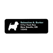 West Highland Terrier Silhouette Westie Adres Etiket (Voorkant)