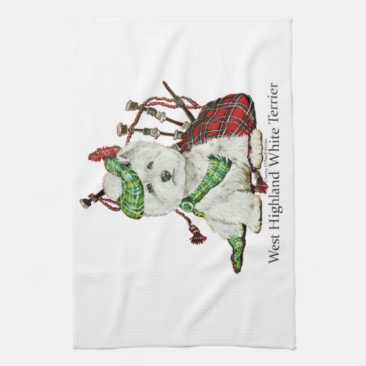 West Highland Terrier Theedoek (Verticaal)