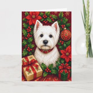 West Highland Terrier Vakantie Feestdagen Kaart