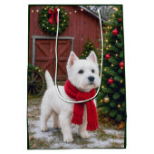 West Highland Terrier Vakantie Medium Cadeauzakje (Achterkant)