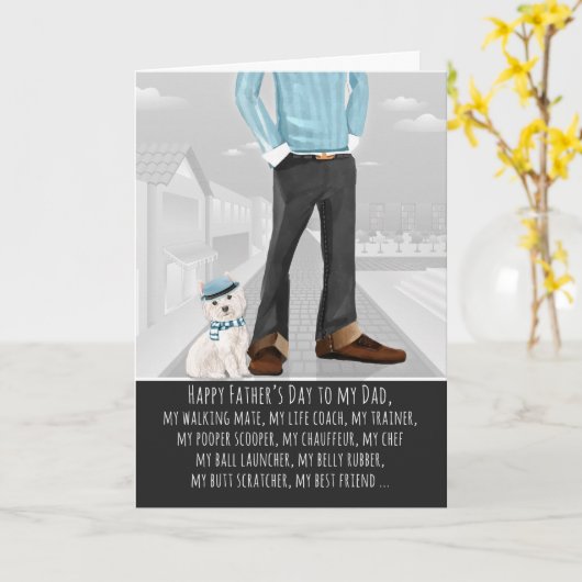 West Highland Terrier van de Dog-Vaderdag Kaart (Gele Bloem)