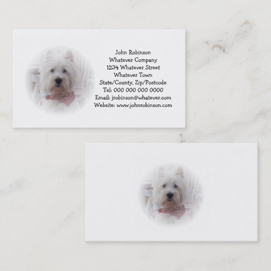 West Highland Terrier Visitekaartje (Voorkant / Achterkant)