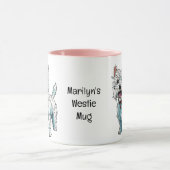 West Highland Terrier, Westie. bewerkbaar Mok (Midden)