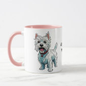 West Highland Terrier, Westie. bewerkbaar Mok (Links)