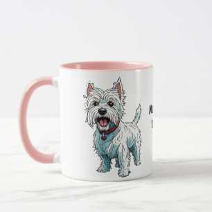 West Highland Terrier, Westie. bewerkbaar Mok