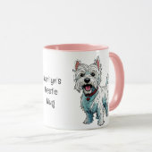 West Highland Terrier, Westie. bewerkbaar Mok (Voorkant rechts)
