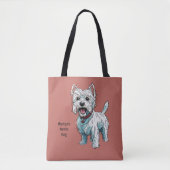 West Highland Terrier, Westie. bewerkbaar Tote Bag (Voorkant)