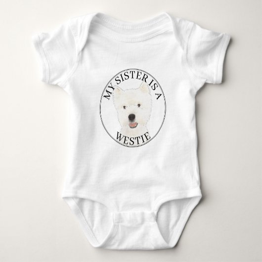 West Highland Terrier Westie Big Sister Romper (Voorkant)