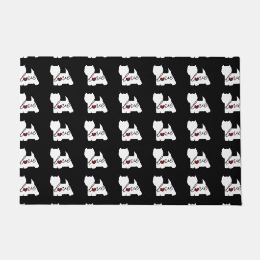 West Highland Terrier (Westie) Love Deurmat (Voorkant)