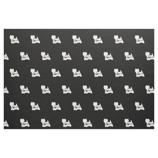 West Highland Terrier (Westie) Love Stof (Fat Quarter)