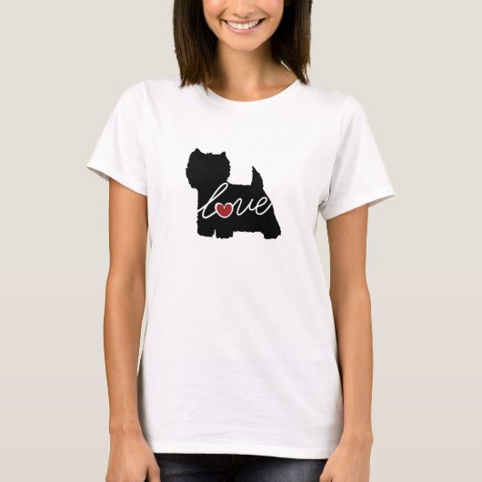 West Highland Terrier (Westie) Love T-shirt (Voorkant)