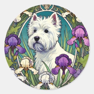 West Highland Terrier Westie Ronde Sticker