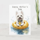 West Highland Terrier Zwemmen CV5 Aangepaste Moede Kaart (Voorkant)