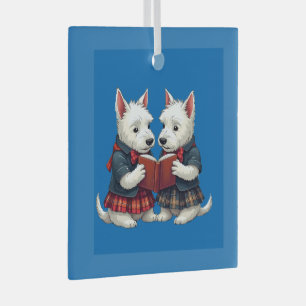 West Highland Terriers Burns Night Lezen van Poëzi Glas Ornament