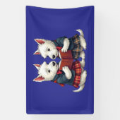 West Highland Terriers Burns Night Lezen van Poëzi Spandoek (Verticaal)