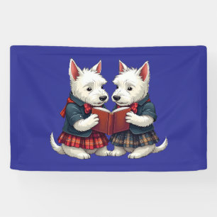 West Highland Terriers Burns Night Lezen van Poëzi Spandoek