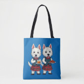 West Highland Terriers Burns Night With Dram  Tote Bag (Voorkant)