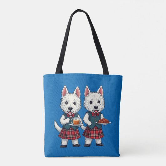 West Highland Terriers Burns Night With Dram  Tote Bag (Achterkant)