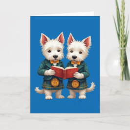 West Highland Terriers Burns Supper Reading Poetry Feestdagen Kaart