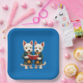 West Highland Terriers Burns Supper Reading Poetry Papieren Bordje (Feest)