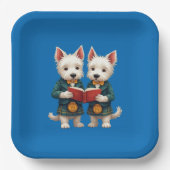 West Highland Terriers Burns Supper Reading Poetry Papieren Bordje (Voorkant)
