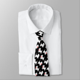 West Highland Terriers in Red Bowties Funny Stropdas