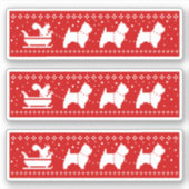 West Highland Terriers Kerst Sleigh Honden Sticker (Voorkant)