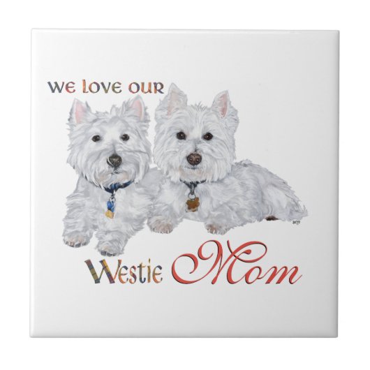 West Highland Terriers Moederdag Tegeltje (Voorkant)