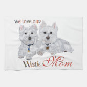 West Highland Terriers Moederdag Theedoek (Horizontaal)